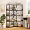 L-Shaped Bookshelf with Metal Frame, 5 Tiers and Anti-Tip Kit